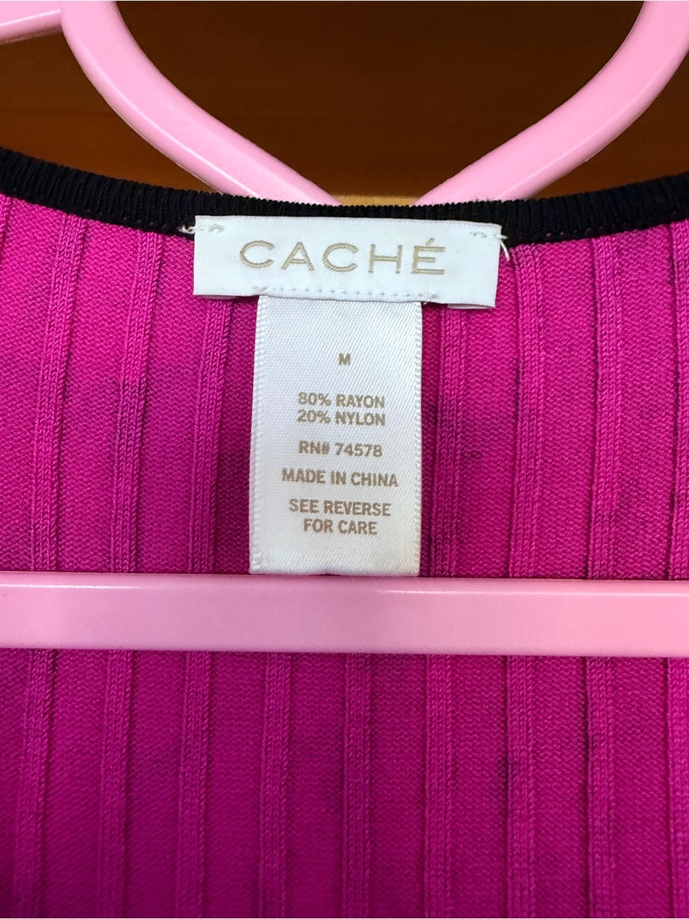 Caché Magenta Purple Abstract Zip-Front Top Y2K Style Size M Knit - Picture 4 of 5